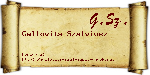 Gallovits Szalviusz névjegykártya